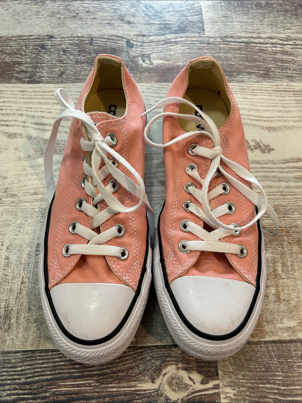 Converse Low-Top Canvas Sneakers in Coral